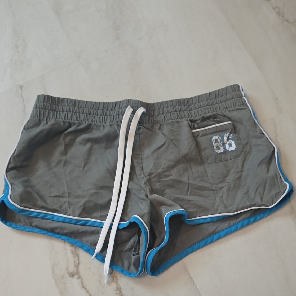 PINK Victoria's Secret Gray Shorts with Blue Accents
